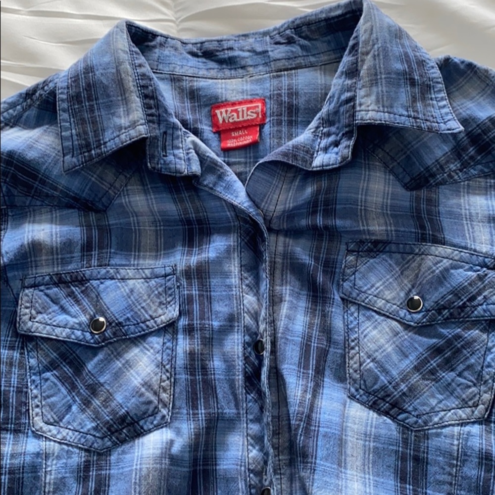 Walls Western stripe button down shirt